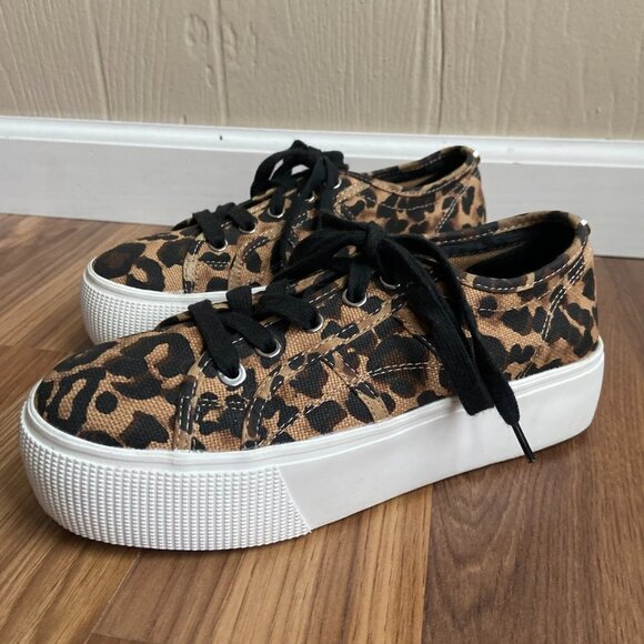 Steve Madden Emmi Leopard Print Lace Up Platform Sneaker - Picture 8 of 13